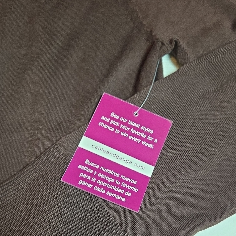 Cable & Gauge Women Chocolate Cardigan Sweater - Picture 3 of 4